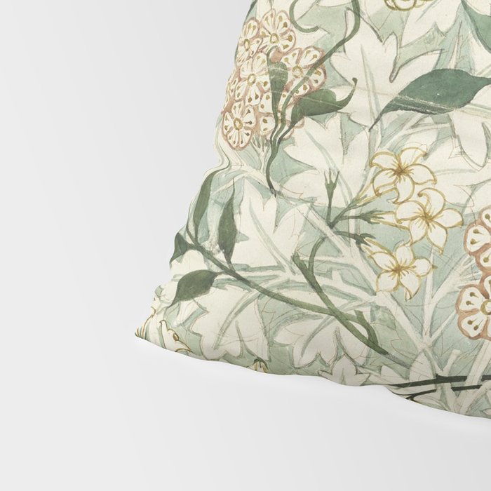 Shabby vintage ivory green rustic floral pattern Pillow Sham Gallery Image 4