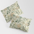 Shabby vintage ivory green rustic floral pattern Pillow Sham Gallery Image 3