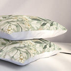 Shabby vintage ivory green rustic floral pattern Pillow Sham Gallery Image 3