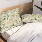 Shabby vintage ivory green rustic floral pattern Pillow Sham Gallery Image 2