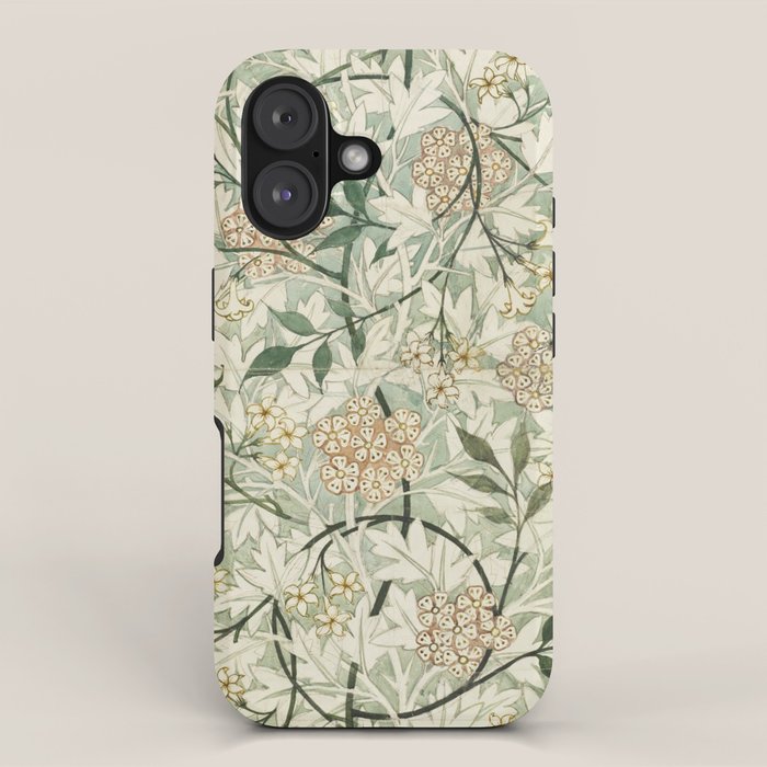 Shabby vintage ivory green rustic floral pattern iPhone Case Gallery Image 1