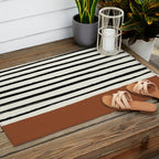 Burnt Orange x Stripes Outdoor Rug Gallery Image 2