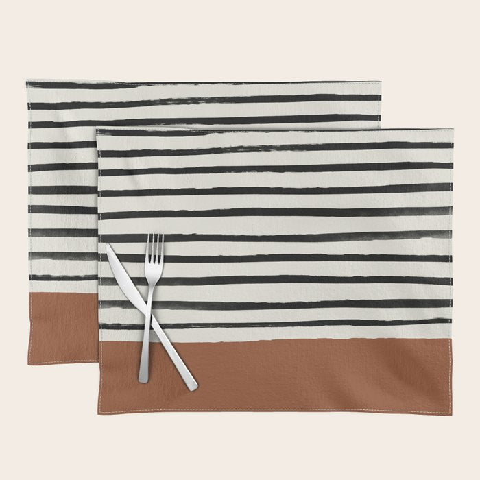 Burnt Orange x Stripes Placemat Gallery Image 1