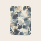 Ethereal Ink Flow Ginkgo Abstract Watercolor in Warm Neutrals and Deep Charcoal Bath Mat Gallery Image 1
