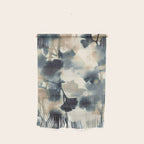 Ethereal Ink Flow Ginkgo Abstract Watercolor in Warm Neutrals and Deep Charcoal Wall Hanging Gallery Image 1