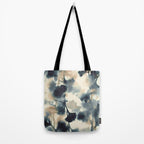 Ethereal Ink Flow Ginkgo Abstract Watercolor in Warm Neutrals and Deep Charcoal Tote Bag Gallery Image 2