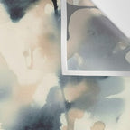 Ethereal Ink Flow Ginkgo Abstract Watercolor in Warm Neutrals and Deep Charcoal Wall Tapestry Gallery Image 3