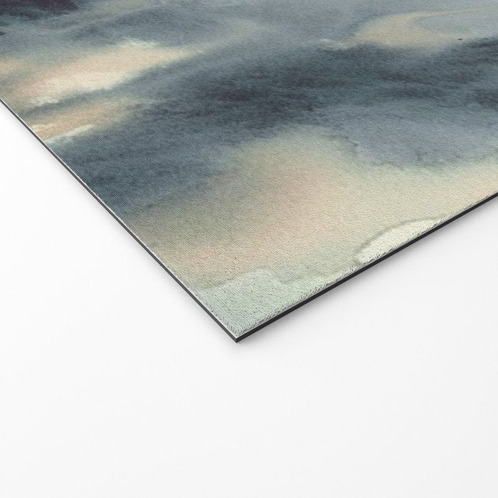 Ethereal Ink Flow Ginkgo Abstract Watercolor in Warm Neutrals and Deep Charcoal Welcome Mat Gallery Image 2