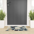Ethereal Ink Flow Ginkgo Abstract Watercolor in Warm Neutrals and Deep Charcoal Welcome Mat Gallery Image 3