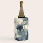 Ethereal Ink Flow Ginkgo Abstract Watercolor in Warm Neutrals and Deep Charcoal Wine Chiller Gallery Image 3