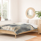 Ethereal Ink Flow Ginkgo Abstract Watercolor in Warm Neutrals and Deep Charcoal Duvet Cover Gallery Image 2
