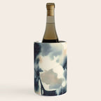 Ethereal Ink Flow Ginkgo Abstract Watercolor in Warm Neutrals and Deep Charcoal Wine Chiller Gallery Image 1