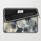 Ethereal Ink Flow Ginkgo Abstract Watercolor in Warm Neutrals and Deep Charcoal Laptop Sleeve Gallery Image 2