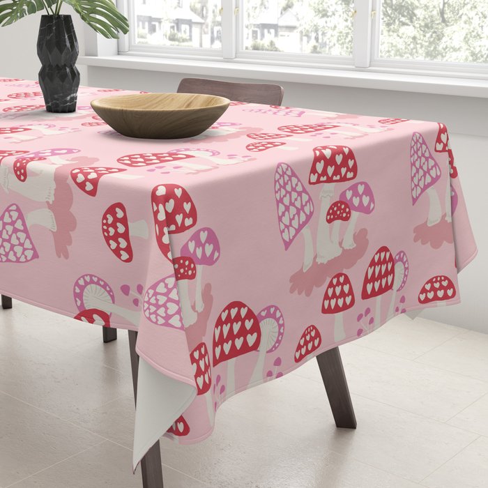 Valentine Mushrooms Tablecloth Gallery Image 3