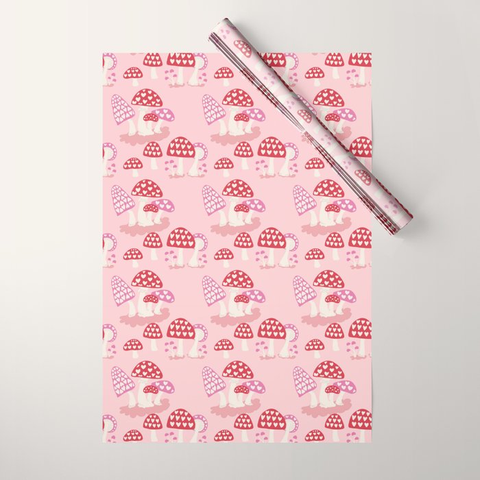 Valentine Mushrooms Wrapping Paper Gallery Image 1