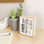 Grey and Beige Minimalist Geometric Abstract âBuilding Blocksâ Mini Art Print Gallery Image 2