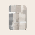 Grey and Beige Minimalist Geometric Abstract âBuilding Blocksâ Bath Mat Gallery Image 1
