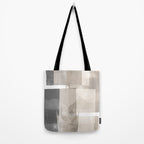 Grey and Beige Minimalist Geometric Abstract âBuilding Blocksâ Tote Bag Gallery Image 2