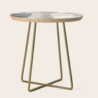 Grey and Beige Minimalist Geometric Abstract âBuilding Blocksâ Side Table Gallery Image 1