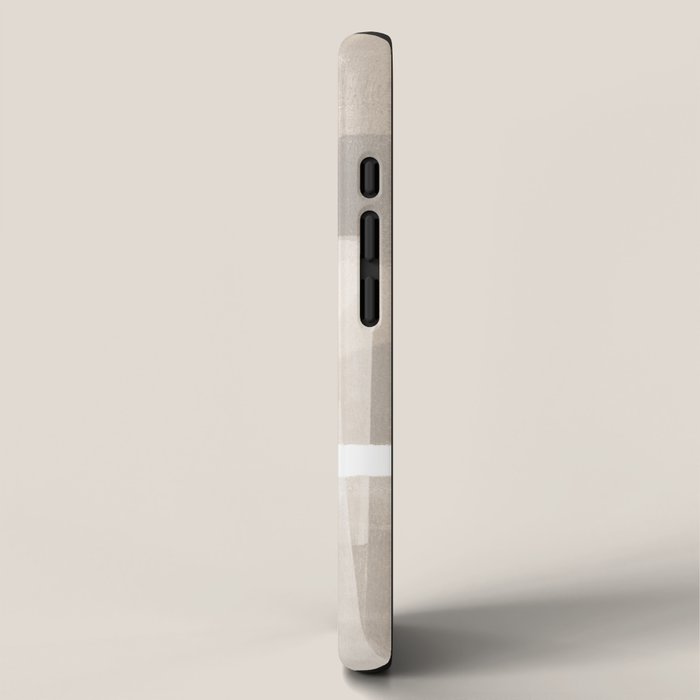 Grey and Beige Minimalist Geometric Abstract âBuilding Blocksâ iPhone Case Gallery Image 2