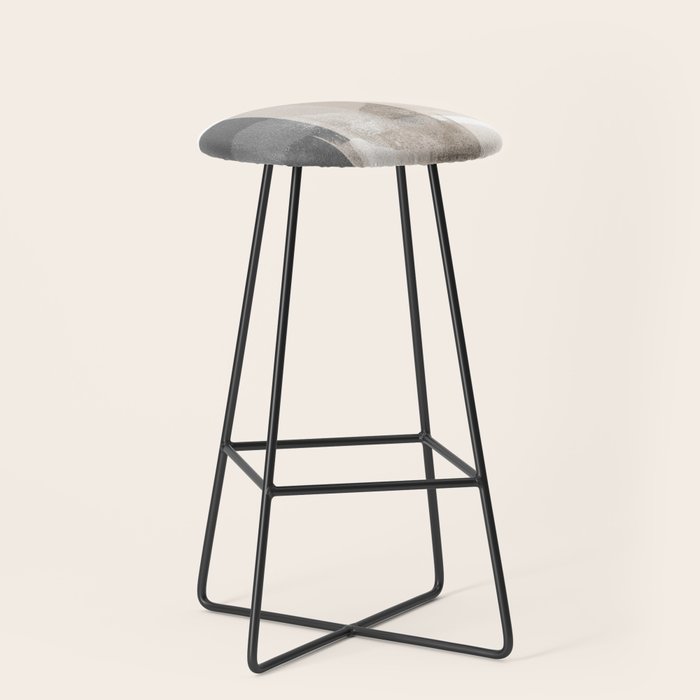 Grey and Beige Minimalist Geometric Abstract âBuilding Blocksâ Stool Gallery Image 1