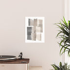 Grey and Beige Minimalist Geometric Abstract âBuilding Blocksâ Poster Gallery Image 2