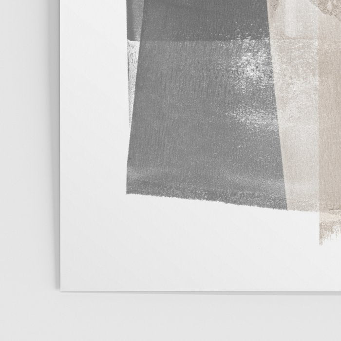 Grey and Beige Minimalist Geometric Abstract âBuilding Blocksâ Poster Gallery Image 3