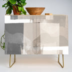 Grey and Beige Minimalist Geometric Abstract âBuilding Blocksâ Credenza Gallery Image 1
