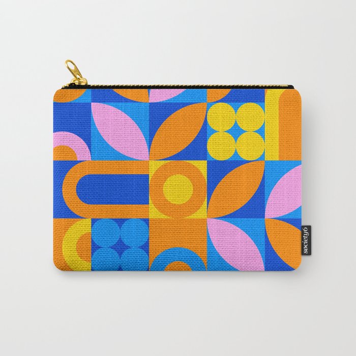 Colorful abstract geometric mosaic pattern Carry All Pouch Gallery Image 1