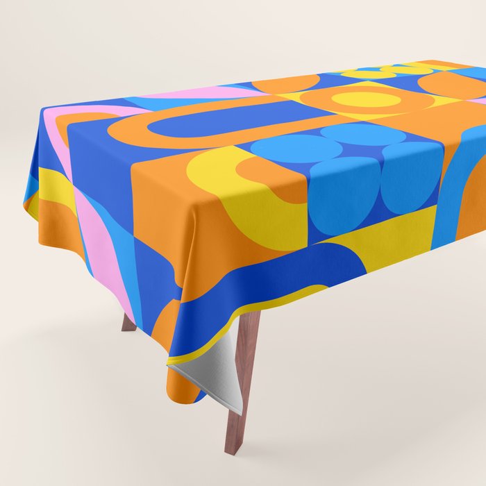 Colorful abstract geometric mosaic pattern Tablecloth Gallery Image 1