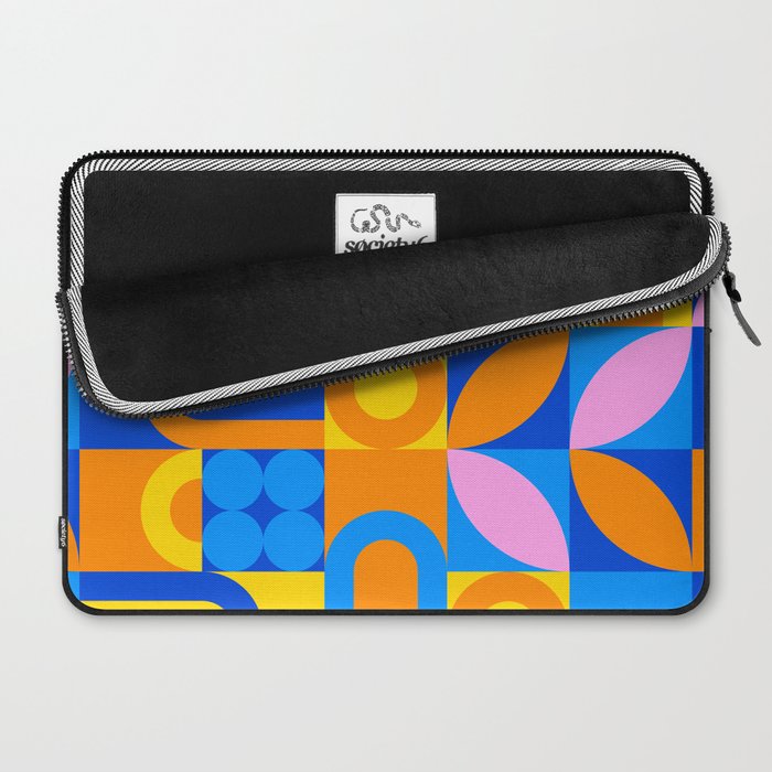 Colorful abstract geometric mosaic pattern Laptop Sleeve Gallery Image 2