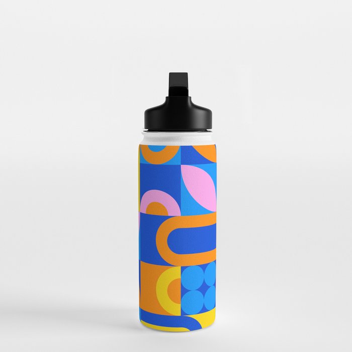 Colorful abstract geometric mosaic pattern Water Bottle Gallery Image 3