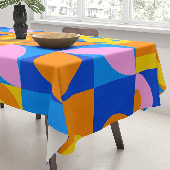 Colorful abstract geometric mosaic pattern Tablecloth Gallery Image 3