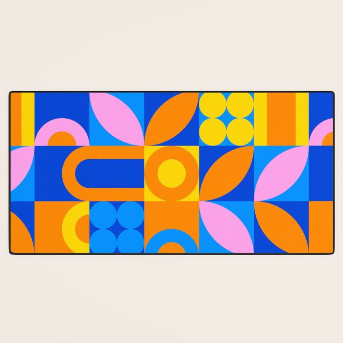 Colorful abstract geometric mosaic pattern Desk Mat Gallery Image 3