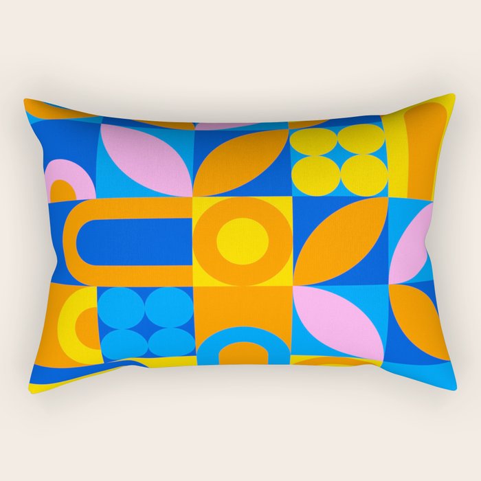 Colorful abstract geometric mosaic pattern Rectangular Pillow Gallery Image 2