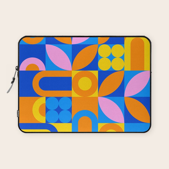 Colorful abstract geometric mosaic pattern Laptop Sleeve Gallery Image 1
