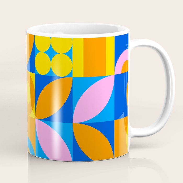 Colorful abstract geometric mosaic pattern Coffee Mug Gallery Image 1
