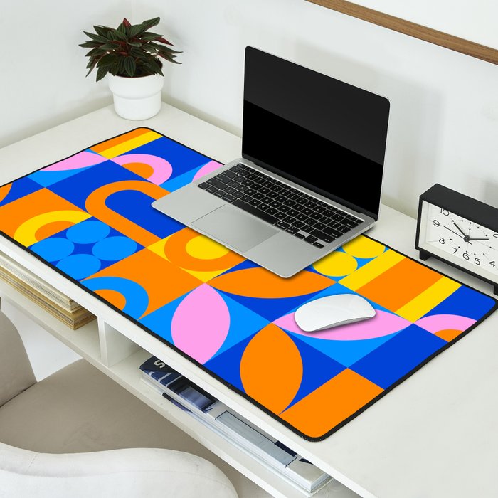 Colorful abstract geometric mosaic pattern Desk Mat Gallery Image 2