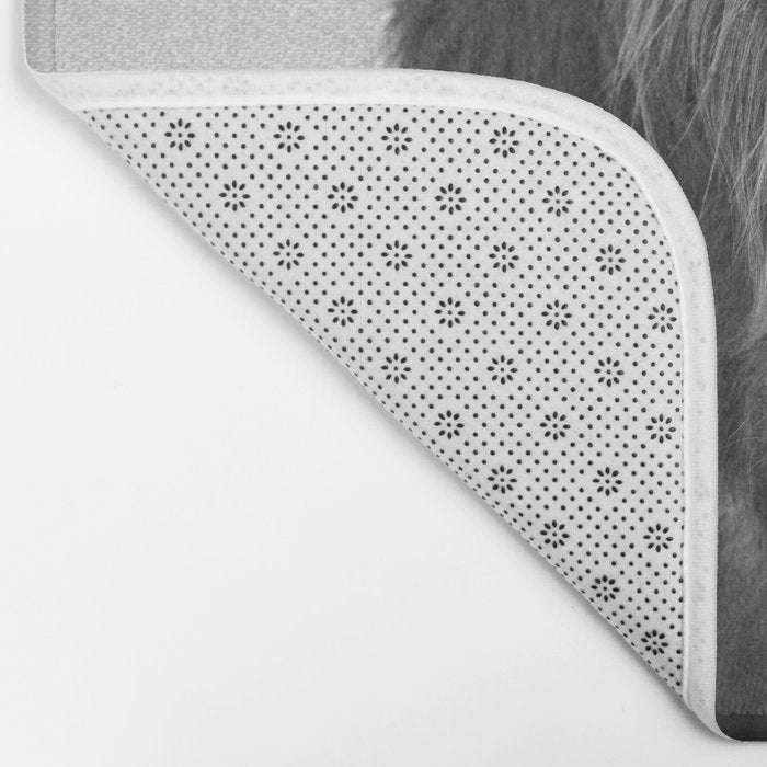 Highland Cow - Black & White Bath Mat Gallery Image 2