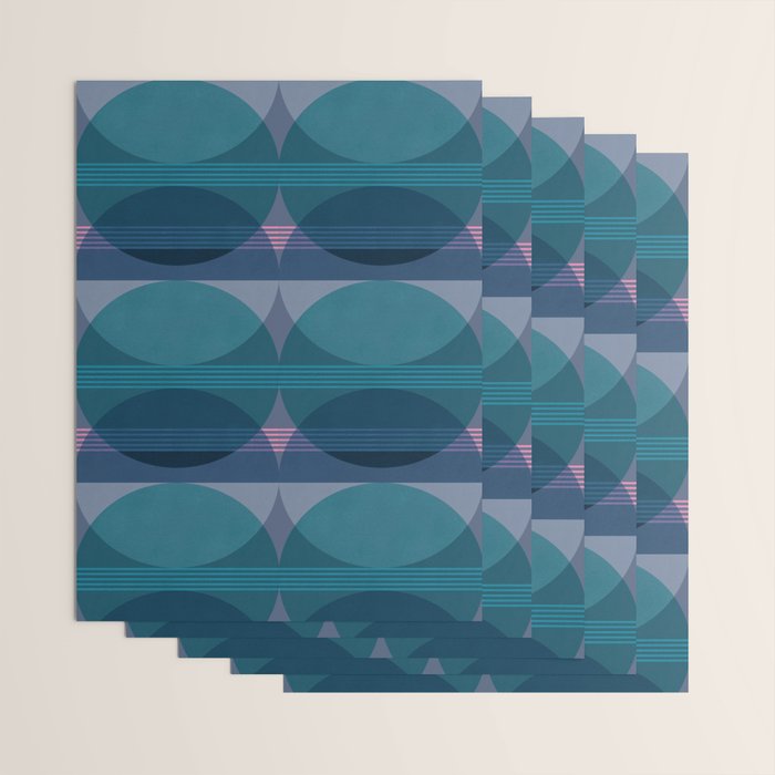 Abstraction_BLUE_LANDSCAPE_MOONLIGHT_NATURE_POP_ART_)521A Wrapping Paper Gallery Image 3