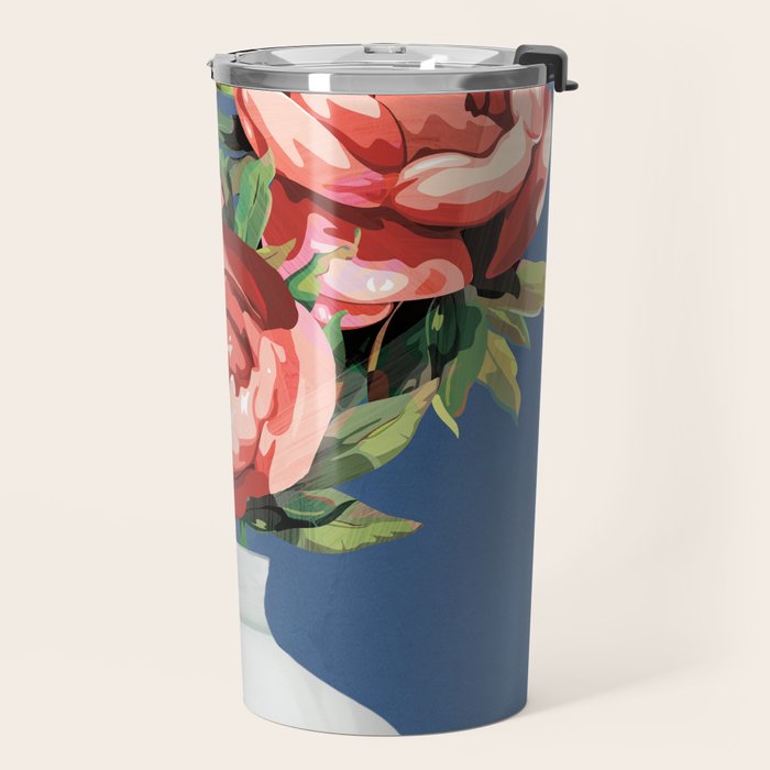 Vase of Flowers 2 Travel Mug Gallery Image 2
