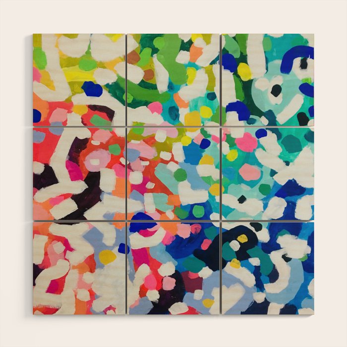 Rainbow Kaleidoscope by Ejaaz Haniff Colorful Art Abstract Painting Acrylic Painting Fun Shapes Pattern Wood Wall Art Gallery Image 1