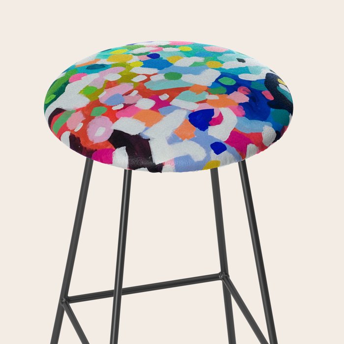 Rainbow Kaleidoscope by Ejaaz Haniff Colorful Art Abstract Painting Acrylic Painting Fun Shapes Pattern Stool Gallery Image 2