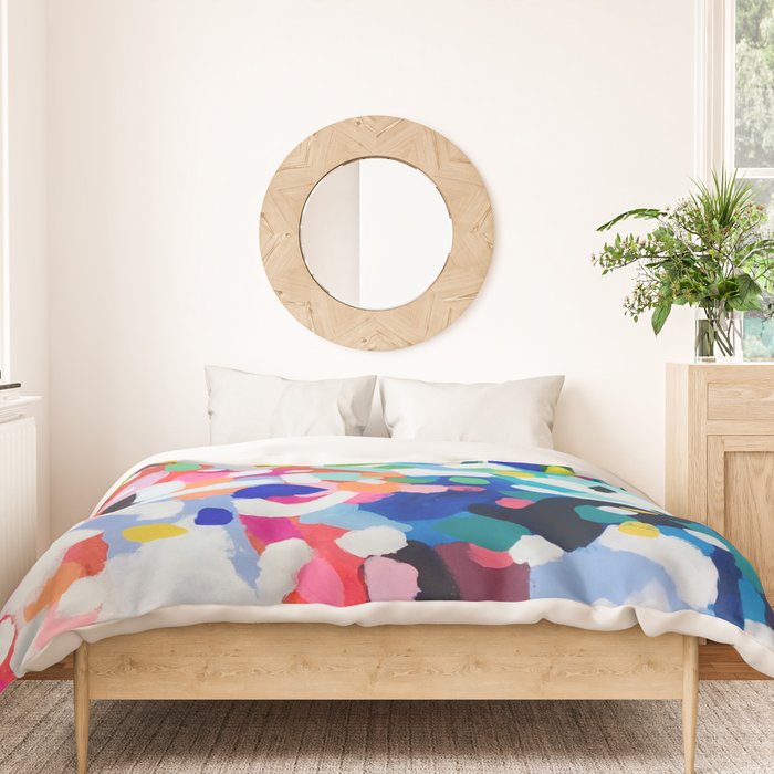 Rainbow Kaleidoscope by Ejaaz Haniff Colorful Art Abstract Painting Acrylic Painting Fun Shapes Pattern Duvet Cover Gallery Image 3