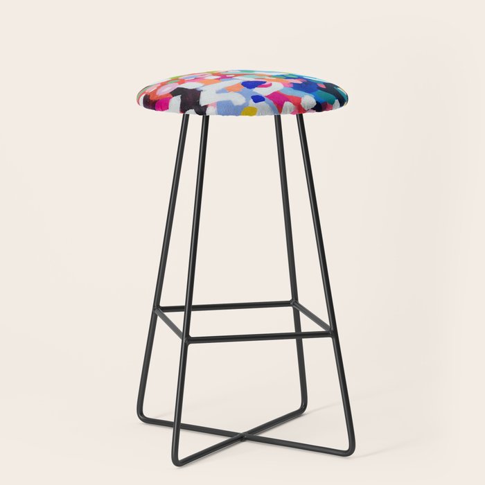 Rainbow Kaleidoscope by Ejaaz Haniff Colorful Art Abstract Painting Acrylic Painting Fun Shapes Pattern Stool Gallery Image 1