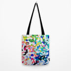 Rainbow Kaleidoscope by Ejaaz Haniff Colorful Art Abstract Painting Acrylic Painting Fun Shapes Pattern Tote Bag Gallery Image 2