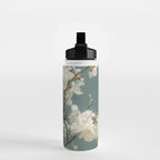 Cherry Blossom Painting Japanese Wall Art Floral Print Wabi Sabi Art Sage Green Poster japandi Art Water Bottle Gallery Image 2