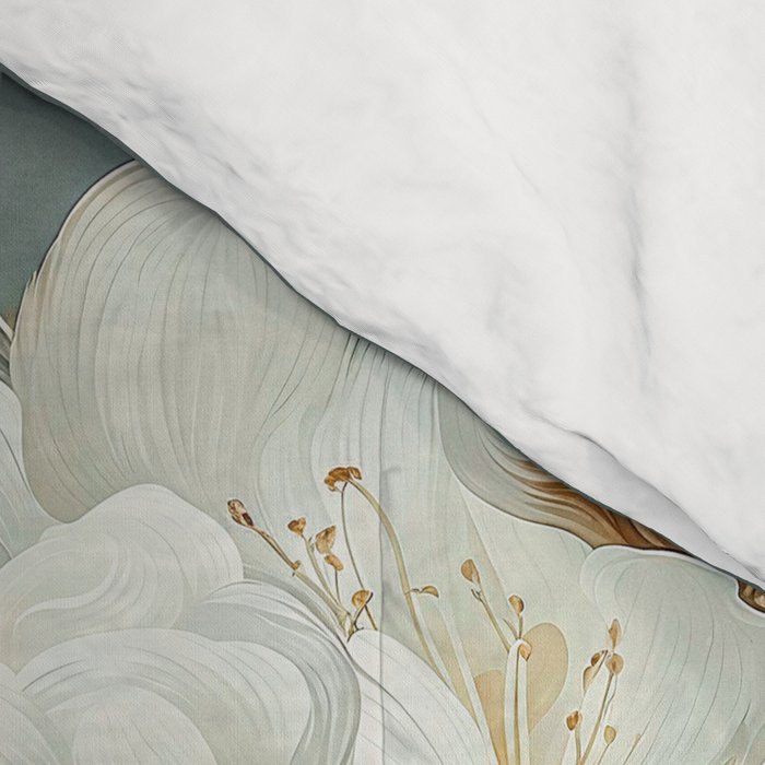 Cherry Blossom Painting Japanese Wall Art Floral Print Wabi Sabi Art Sage Green Poster japandi Art Comforter Gallery Image 4