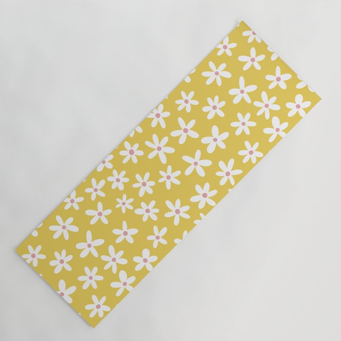 Daisies -- Yellow Yoga Mat Gallery Image 1
