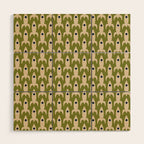 Space Age Rocket Ships - Atomic Age Mid-Century Modern Pattern in Mid Mod Beige and Olive Wood Wall Art Gallery Image 1